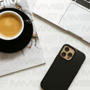 Black self design silicone case for iPhone 16 Pro Max - M1111