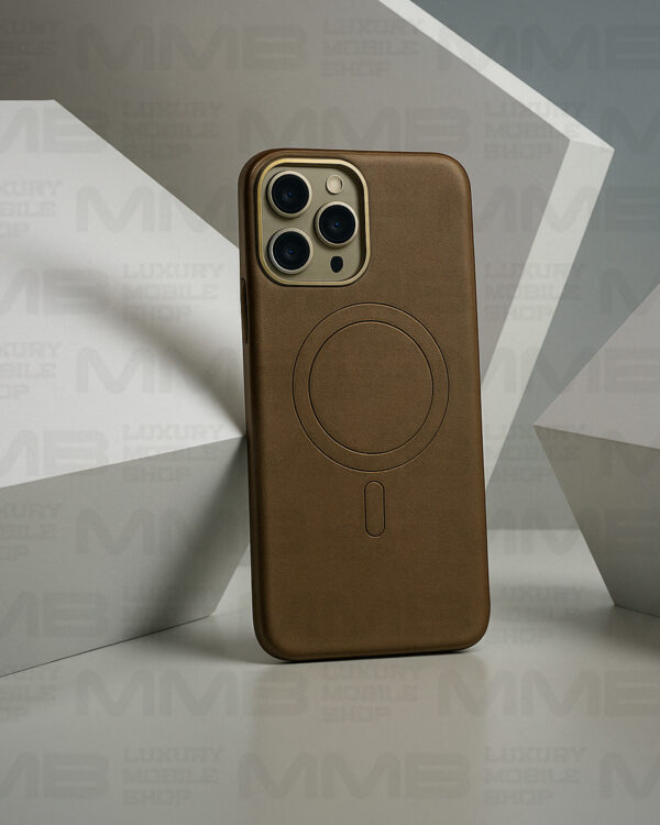 Magsafe leather brown case for iphone 16 pro max