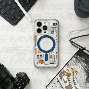 Futuristic Circuit MagSafe Case for iPhone 16 Pro Max – Transparent Tech Design