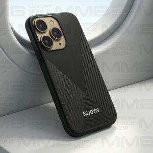 NIJOYN Elegant Carbon Texture Case for iPhone 16 Pro Max