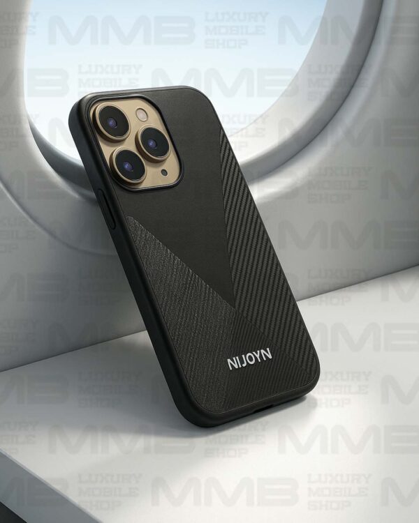 NIJOYN Elegant Carbon Texture Case for iPhone 16 Pro Max
