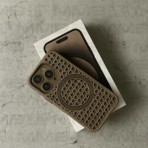 Geometric Pattern Designer Magsafe Case for iPhone 16 Pro Max Bronze